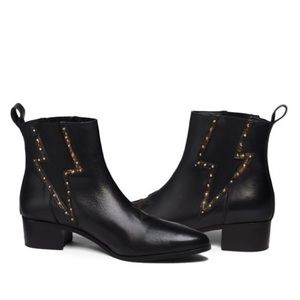 Modern Vice Black & Gold Bolt Boots sz. 7.5